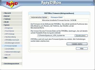 Firmware Update starten